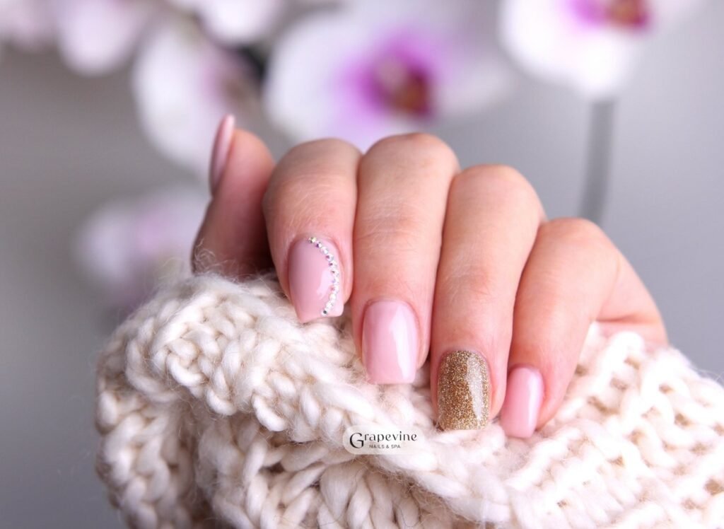 Pink Nail Design with Diamonds at Southlake Nails1291 x 943 px Crafting Beauty, Caring Feet | We Care, We Create